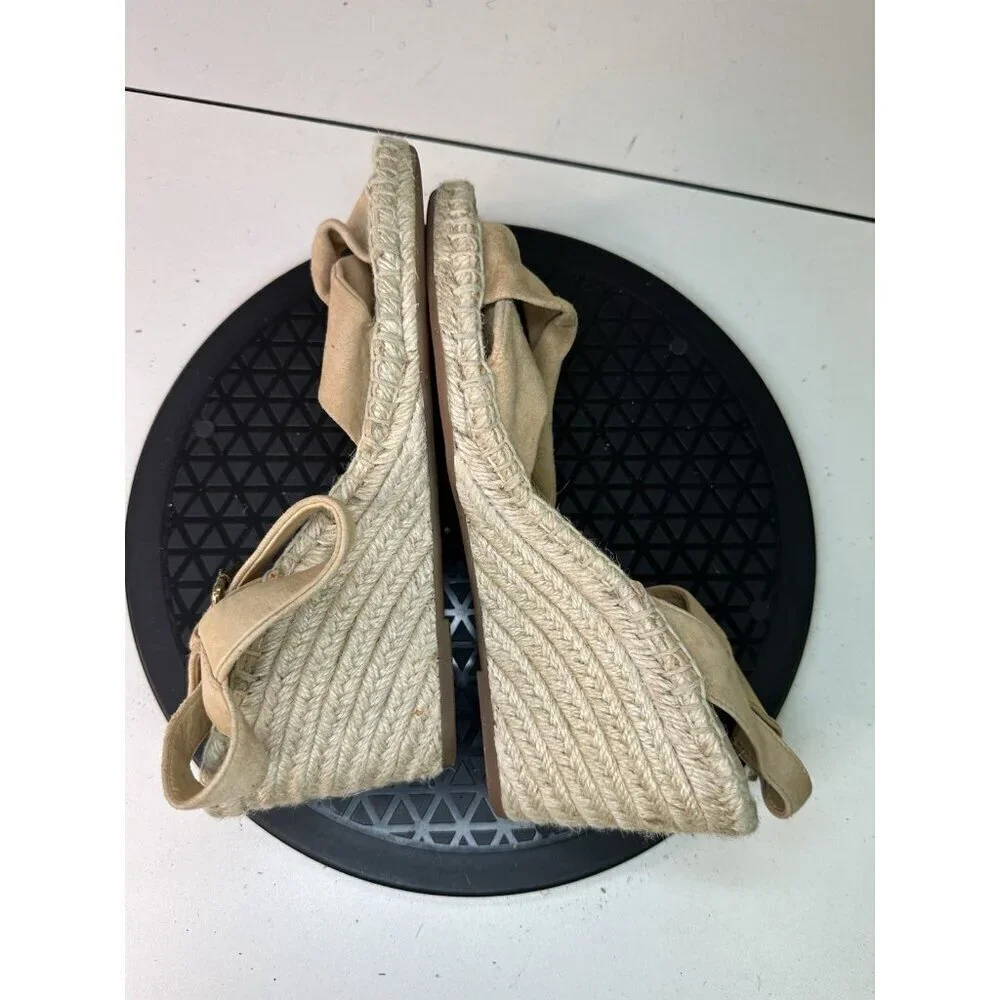 Splendid Womens Beige Suede Espadrille Wedge Sandals Size 8.5 US